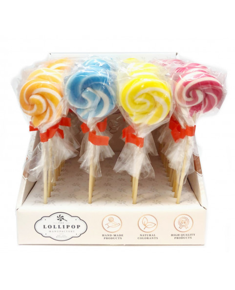 Rainbow spiral lollipop 16 gr. 48 pcs
