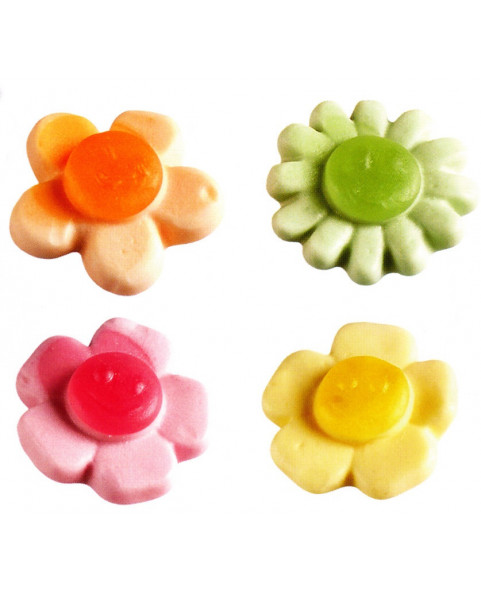 FIORI COLORATI FRUTTA KG 3, fiori-colorati, gommoso-foam, frutta, astra, caramelle, sfuse