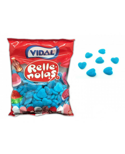 cuore, azzurro, zuccherato, lampone, caramelle, vidal, ripieno, gommose