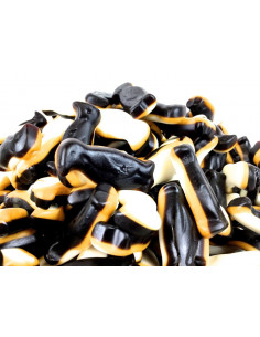 Gelco Penguin Gummies with creamy and liquorice flavors in a playful, colorful shape.