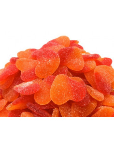 Sweet Vidal peach-flavoured gummy hearts, perfect for colourful candy assortments and pick & mix displays.