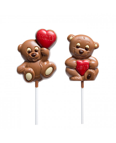 Bear lollipop with milk chocolate...