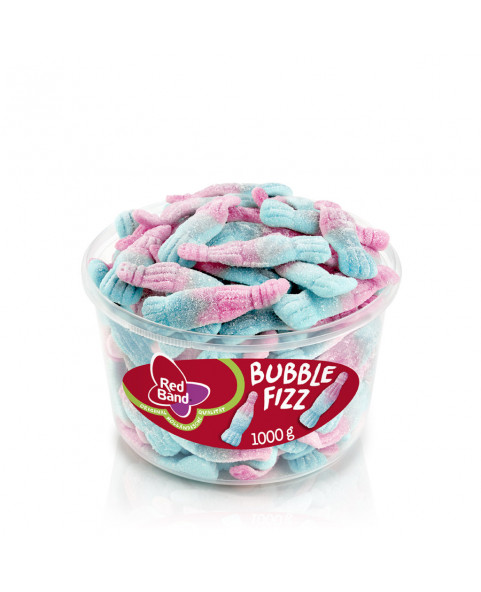 Bottiglie bubble gum acidule red band pz.100 kg.1 , Ingrosso caramelle dolciumi.