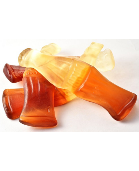 2 kg of Haribo Giant Cola Bottles, large gummy candies with a classic cola taste and distinctive bottle shape.
