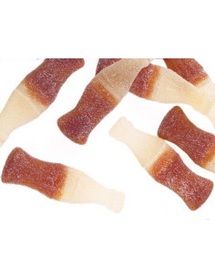 2 kg of Haribo Giant Fizzy Cola Bottles, extra-large gummy candies with an intense cola flavour and fizzy finish.