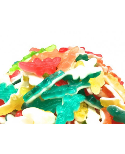 2 kg of Haribo Crocos, soft and colourful fruity gummy candies in a fun crocodile shape.
