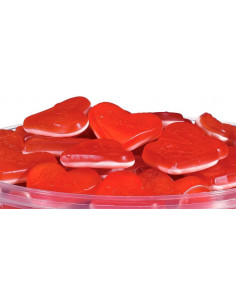 1 kg of Haribo Hearts, soft gummy candies with a delicious strawberry and cream flavour.