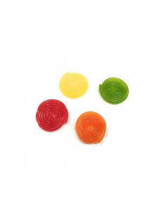 Haribo Fruit Wheels in a colourful assortment of fresh and fruity flavours – convenient 2 kg bulk pack.