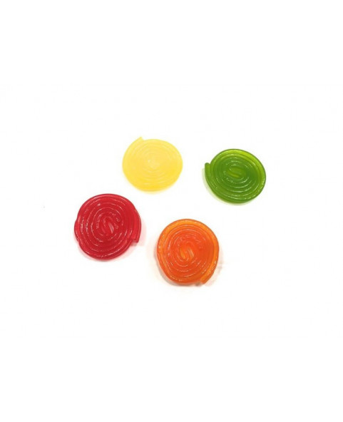Rotelle Frutta Haribo in un colorato mix di sapori freschi e fruttati – formato sfuso da 2 kg.