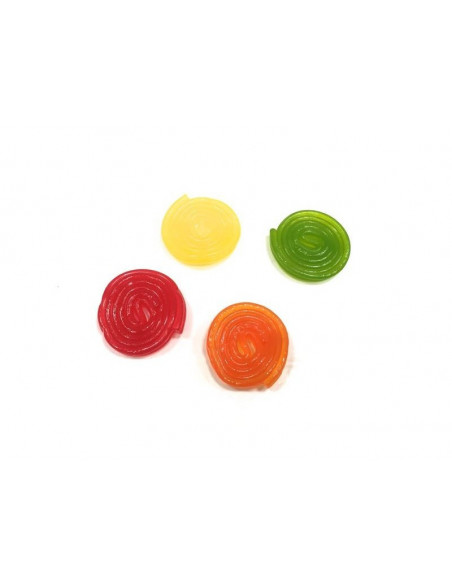 Rotelle Frutta Haribo in un colorato mix di sapori freschi e fruttati – formato sfuso da 2 kg.