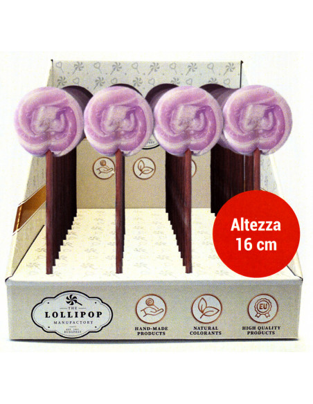 White and lilac spiral lollipop gr.20 pcs 24