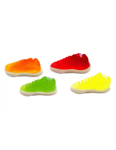 scarpine-basket-bicolore, caramelle-gommose, mini-scarpette, colori-assortiti, dolciumi