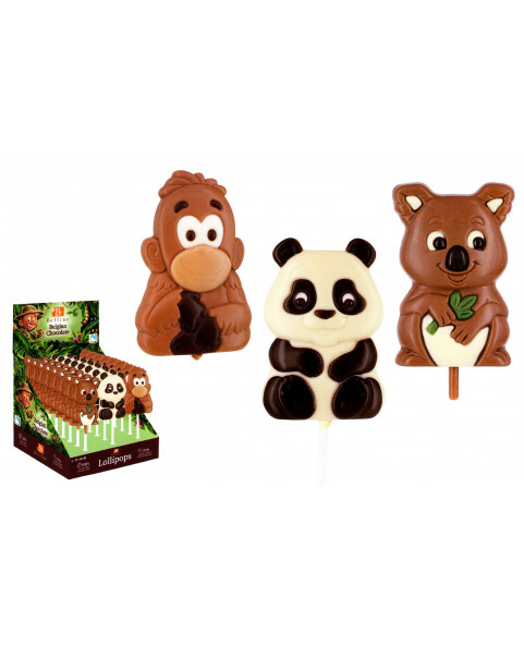 jungle-friends-lollipops,chocolate-lollipops,belfine-chocolate,kids-confectionery,chocolate-treats,wholesale-sweets