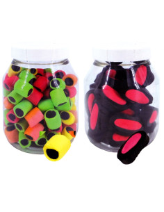 12 PIECES "LIQUORICE" JAR. bricks 230g, rolls 255g, maxi stuffed 255g, mini stuffed 255g 2