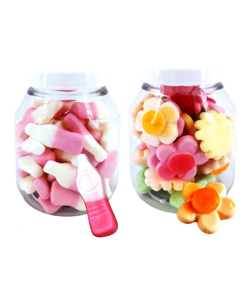 barattolo-prelibatezze, bottiglie-panna-fragola, coni-arcobaleno, mostri-frutta, fiori-frutta
