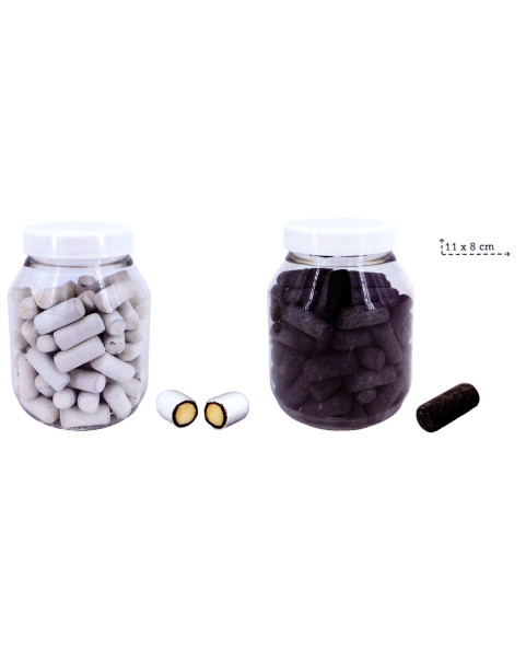 „ORIGINAL CHALKS“ GLAS 12 ST. 8 weiße Kreide 250 g, 4 schwarze Kreide 250 g - ROSSINIS