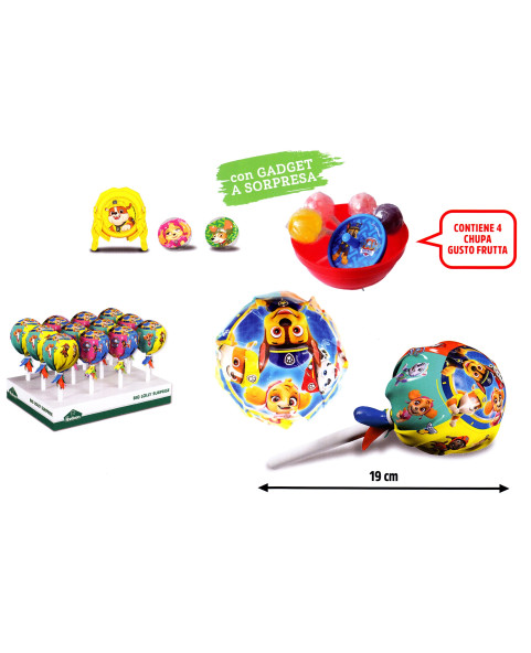 EXP. N° 12 BIG LOLLY "PAW PATROL" 32 g, Contains 4 chupa and gadgets