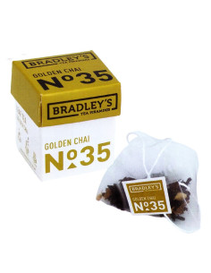 CT. N° 30 GOLDEN CHAI MINIPYRAMIDS N°35 - 1.75 g. Golden chai blend leaf tea - 1.75 g filters - BRADLEY'S