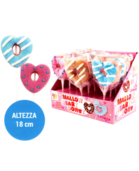 Mallow heart donut lollipops gr.45 Pcs 12, Wholesale chocolate sweets sweets IL Caramellaio 2.0.