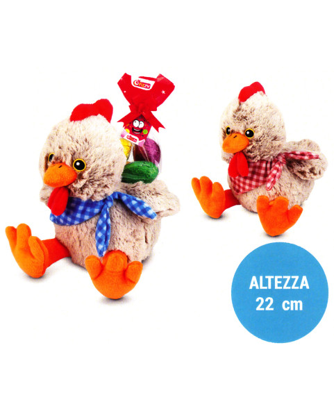 Plush chicken with gag gr.100 Pcs 10, Wholesale sweets chocolate sweets IL Caramellaio 2.0.