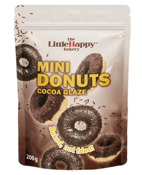 Mini Donuts with cocoa icing 200gr. 4 pieces, Wholesale of chocolate sweets and sweets IL Caramellaio 2.0.