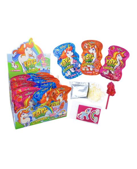 Sachet Unicorno 3D lollipops and popping candy gr.16 Pcs.36, Wholesale candy sweets IL Caramellaio 2.0.