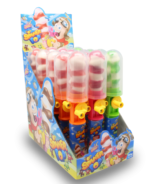 lecca lecca manovella, candy interattivo, lollipop cola, string pop, dolciumi divertenti, lecca lecca rotante