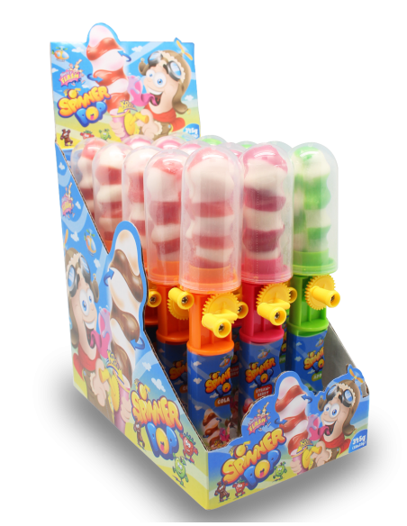 lecca lecca manovella, candy interattivo, lollipop cola, string pop, dolciumi divertenti, lecca lecca rotante