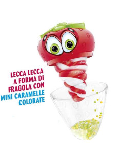 leccalecca a forma di fragola, contenenti mini caramelle colorate. Ingrosso caramelle dolciumi IL Caramellaio 2.0. 2