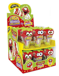 leccalecca a forma di fragola, contenenti mini caramelle colorate. Ingrosso caramelle dolciumi IL Caramellaio 2.0.