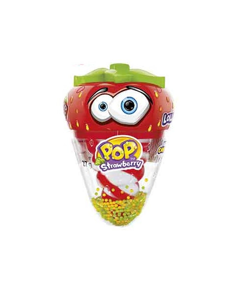 leccalecca a forma di fragola, contenenti mini caramelle colorate. strawberry, lollipop, fragola, candy, dolci, colorate