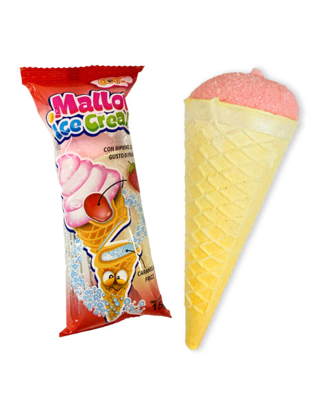MARSHMALLOW WITH ICE CREAM CONE-SHAPED POD Flavour: strawberry. Wholesale candy sweets IL Caramellaio 2.0.