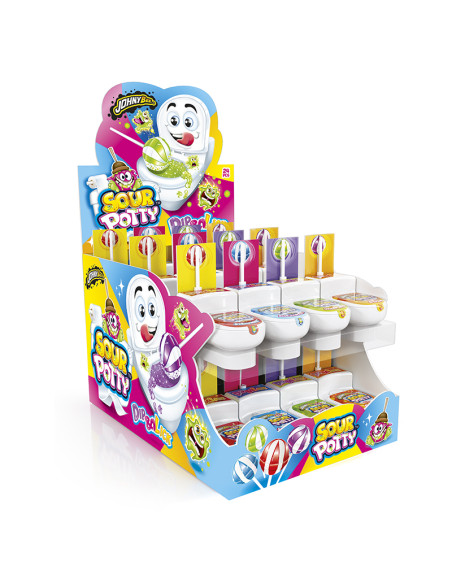 PCS.24 SOUR POTTY LOLLI POP GR19, Wholesale sweets and sweets IL Caramellaio 2.0.