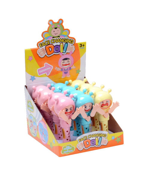PCS.12 CANDY TOYS FACE CHANGING DOLL, Wholesale candy sweets IL Caramellaio 2.0.