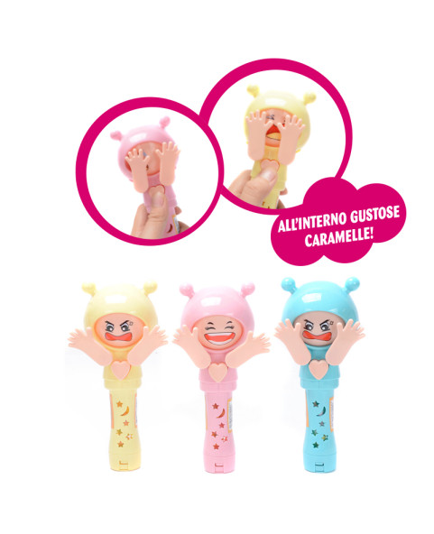 PCS.12 CANDY TOYS FACE CHANGING DOLL, Wholesale candy sweets IL Caramellaio 2.0.
