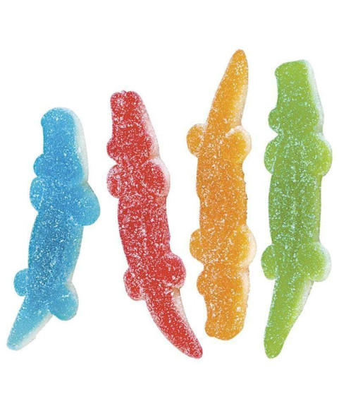 Haribo Fizzy Crocodiles with sparkling sugar coating – colourful gummy sweets in a practical 1 kg bulk pack.