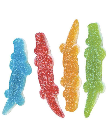Haribo Fizzy Crocodiles with sparkling sugar coating – colourful gummy sweets in a practical 1 kg bulk pack.