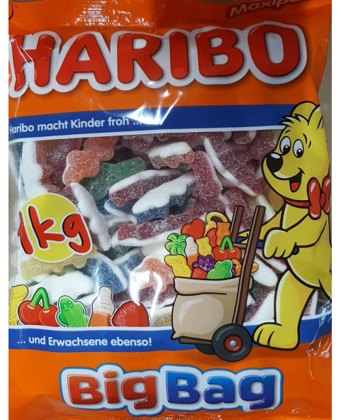 Haribo Fizzy Crocodiles with sparkling sugar coating – colourful gummy sweets in a practical 1 kg bulk pack.