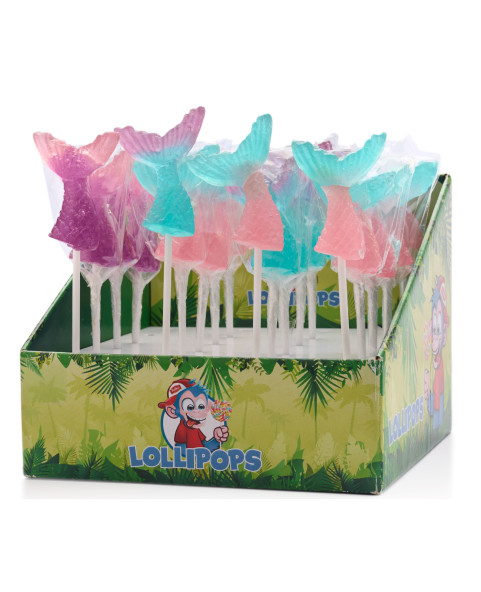 Bright mini mermaid lollipops with hard sugar, gr. 15 pieces, 24 Wholesale sweets and sweets www.ilcaramellaio2.com
