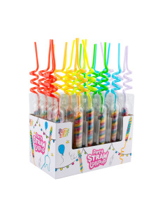 Lecca party multicolor straws gr.42  Pz.24, Ingrosso caramelle dolciumi www.ilcaramellaio2.com