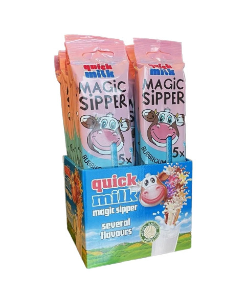 Cannucce aromatizzate al bubble gum per latte gr.30  Pz.20, Ingrosso caramelle dolciumi cioccolato www.ilcaramellaio2.com