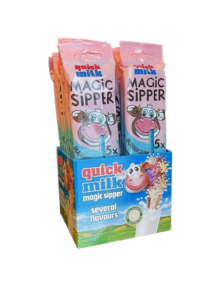 Cannucce aromatizzate al bubble gum per latte gr.30  Pz.20, Ingrosso caramelle dolciumi cioccolato www.ilcaramellaio2.com