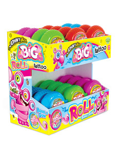 MAXI BIG ROLL TATTOO  Gr.40  Pz.24, bubblegum, bigroll, tattoo, candy, bambini, dolci