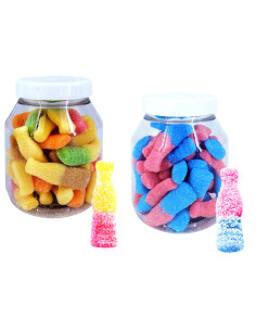 PIECES 12 JAR OF SACOURS, 4 bottles. cherry-cola 270g, 4 bottles. bubblizz 240g, 4 bottles soda-fruit 240 g ROSSINI'S