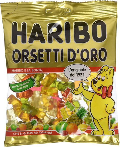 Orsetti Haribo ai gusti assortiti di frutta – caramelle gommose colorate nel pratico formato da 1 kg.