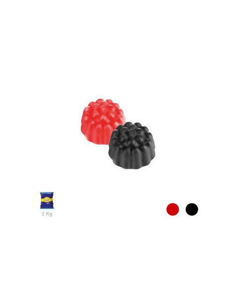 RAVAZZI BLACKBERRIES AND RASPBERRIES GUMMY 2 kg, Wholesale sweets and candies www.ilcaramellaio2.com