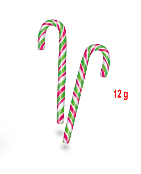 CANDY CANE white/red/green Gr.12 Pcs.100, Wholesale sweets and candies www.ilcaramellaio2.com