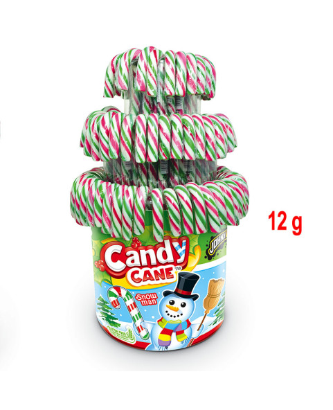 CANDY CANE white/red/green Gr.12 Pcs.100, Wholesale sweets and candies www.ilcaramellaio2.com