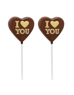 Chocolate lollipop I Love you Gr.25 Pz.21, Wholesale sweets and confectionery www.ilcaramellaio2.com 2