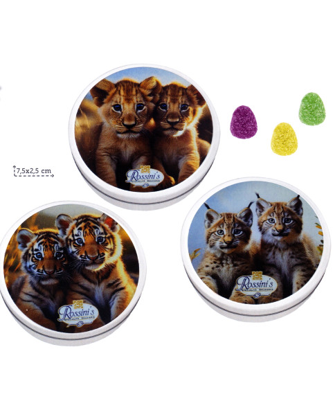 EXP. N° 48 CANS "SAFARI PUPPY" 40 g, Wholesale sweets and candies www.ilcaramellaio2.com